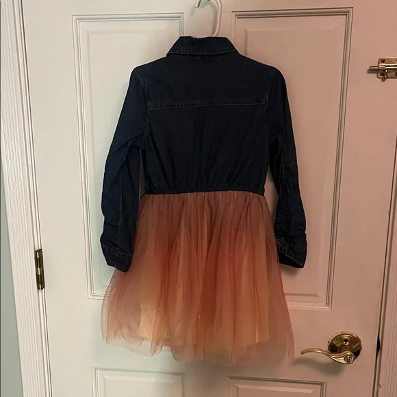 Zunie Dark Blue and Peach Dress - Picture 3 of 3